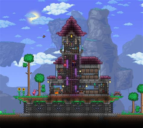 My first 1.4 playtrough main base : Terraria Terraria House Design ...