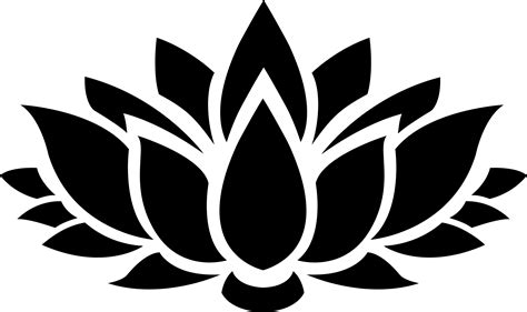 Collection of Lotus Flower Black And White PNG. | PlusPNG