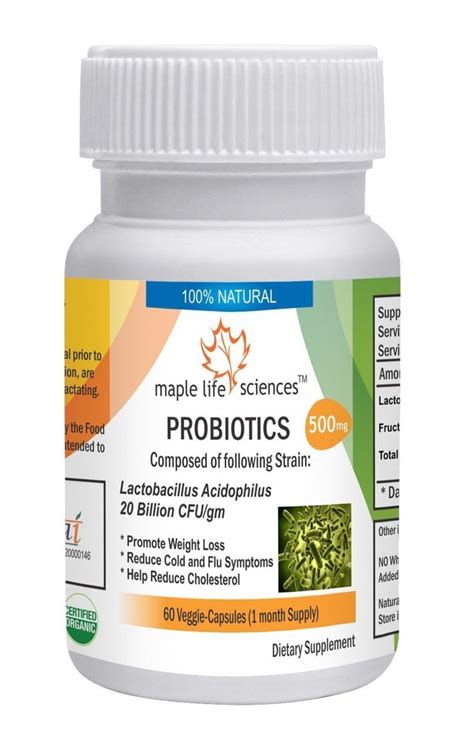 Probiotic blend of Lactobacillus Acidophilus 20 Billion CFU/GRAM ...