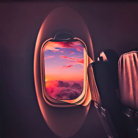 2932x2932 Beautiful Sunset Through Airplane Window Ipad Pro Retina ...