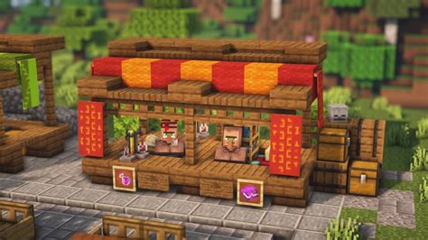 Minecraft | How to build a Market Stall - YouTube