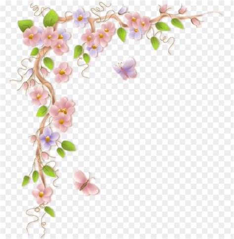 Flower Vine Border Clip Art PNG Transparent With Clear Background ID ...