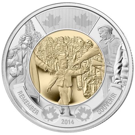 2014 Canadian $2 Wait for Me, Daddy Remembrance Toonie Coin (Brilliant ...