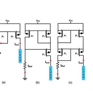 Different types of current mirror (a)Simple current mirror (b)Wilson ...