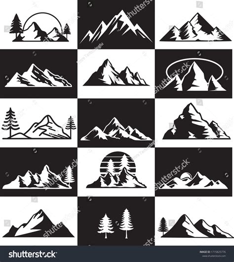 Mountain Black White Basic Logo Vector Stock Vector (Royalty Free ...