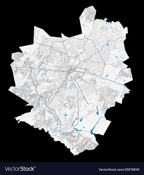 Harare map detailed of city Royalty Free Vector Image