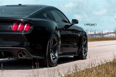 Black Mustang GT on Velgen Wheels Classic5 Matte Gunmetal