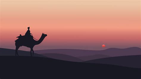 Camel Sahara Desert Minimal 5k Wallpaper,HD Artist Wallpapers,4k ...