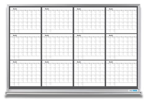 6-Month Dry Erase Calendar - B&W - Magnetic