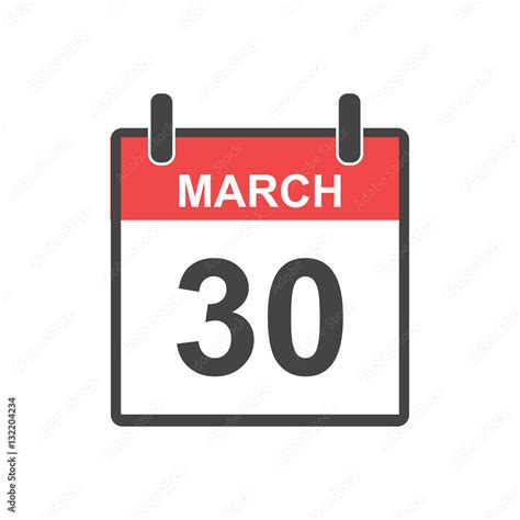 February 30 calendar icon. Holiday doctors day. Vector illustration in ...