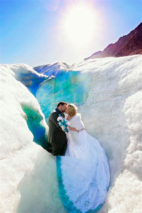 Glacier wedding Seward alaska helicopter Teal turquoise unique Nauti ...