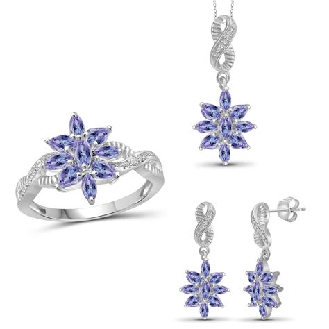 3 Piece Tanzanite Ring, Pendant and Earring Set - Jewelry - Jewelry Sets