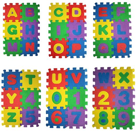 Trimming Shop 36 Pcs Soft Eva Foam Safe Play Mat Learning Alphabet ...