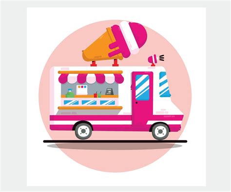 Ice Cream Truck Cartoon Illustration 22798594 Vector Art at Vecteezy