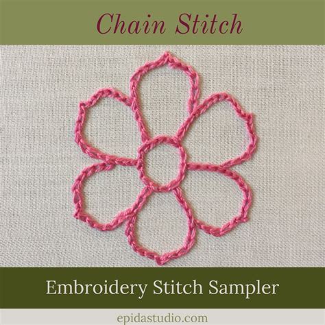 Stitching a motif with chain stitch | Epida Studio