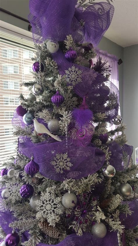 Purple Christmas tree💜 | Purple christmas tree decorations, Purple ...