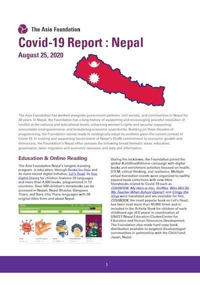 Covid-19 Report: Nepal - The Asia Foundation