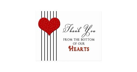 THANK YOU POSTCARD - RED HEART - | Zazzle.com