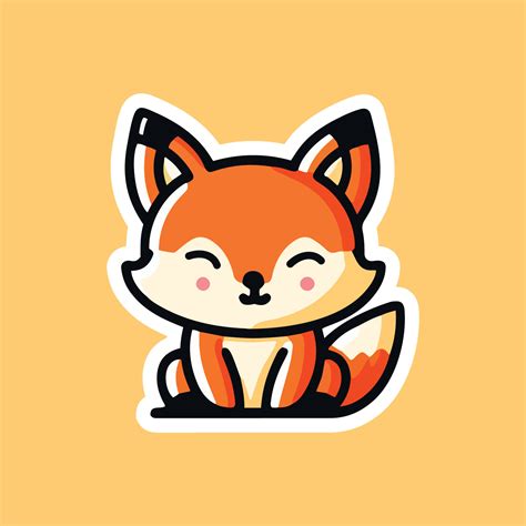 Cute cartoon fox. Funny red fox for collection. Emotion little animal ...