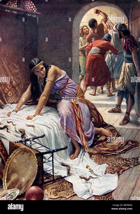 Painting of Delilah illustrating the moment she betrays Samson to his ...