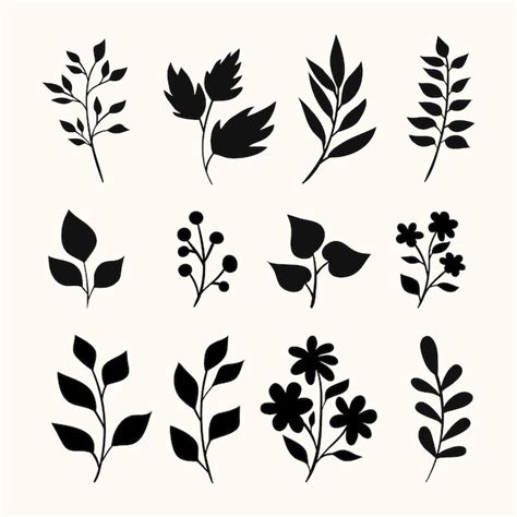 Free Vector | Flat design flower silhouettes illustration