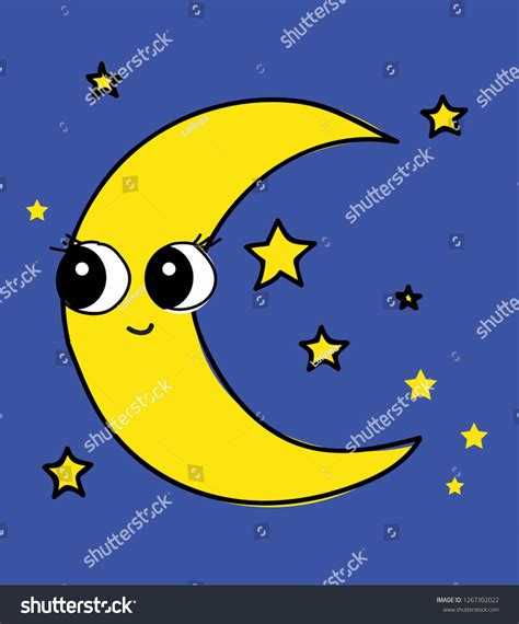 Cute Moon Cartoon Character Stock Vector (Royalty Free) 1267302022 ...