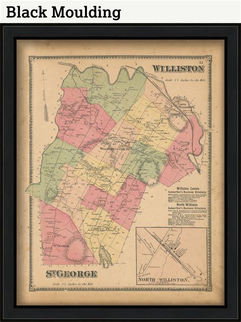 WILLISTON and ST GEORGE, Vermont - 1869 Map