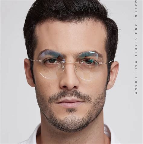 Rimless Round Eyeglasses Frames For Men