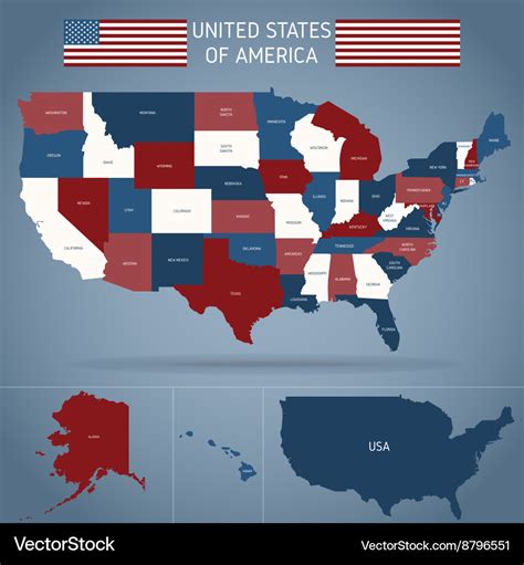 Political Map Of USA Poster Royalty Free Vector Image