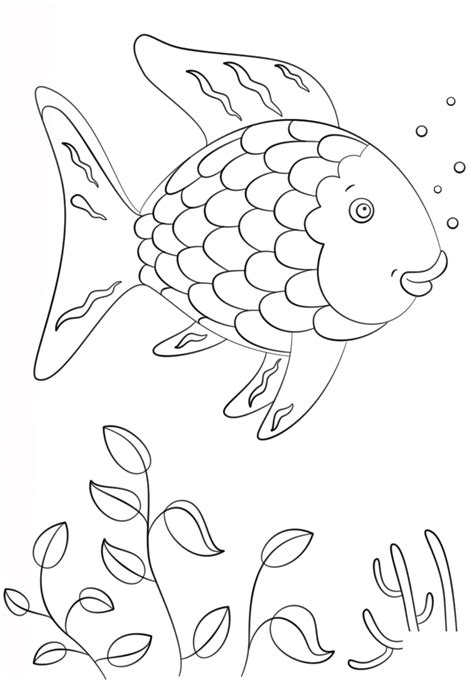 Rainbow Fish Swimming Coloring Page - Free Printable Coloring Pages for ...