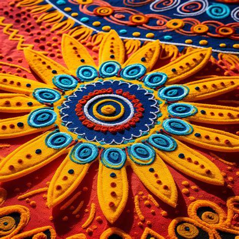 Vibrant Traditional Indian Rangoli in Morning Light with Geometric ...