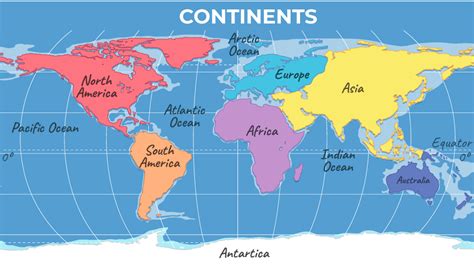 World Map With 7 Continents - Viole Jesselyn