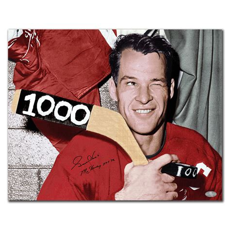 Gordie Howe Detroit Red Wings 1000th POINT Autographed 16x20 - NHL Auctions