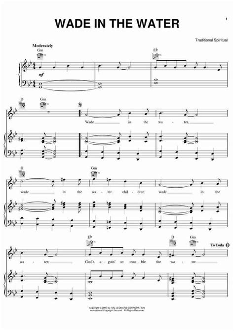 Wade in the Water Piano Sheet Music | OnlinePianist