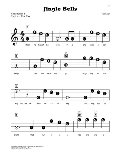 Jingle Bells Printable Sheet Music