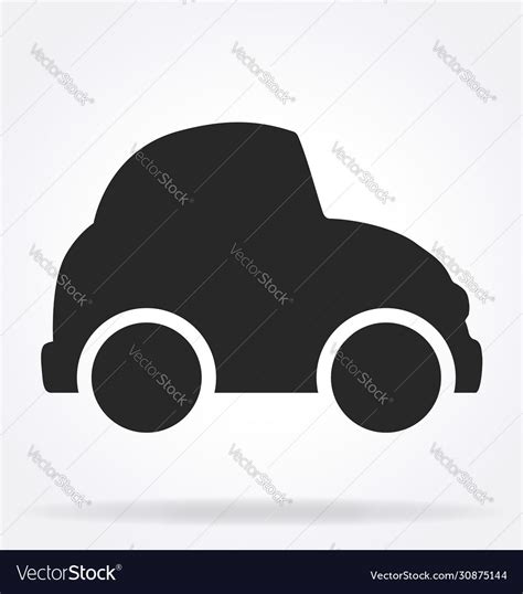 Cute cartoon car silhouette Royalty Free Vector Image