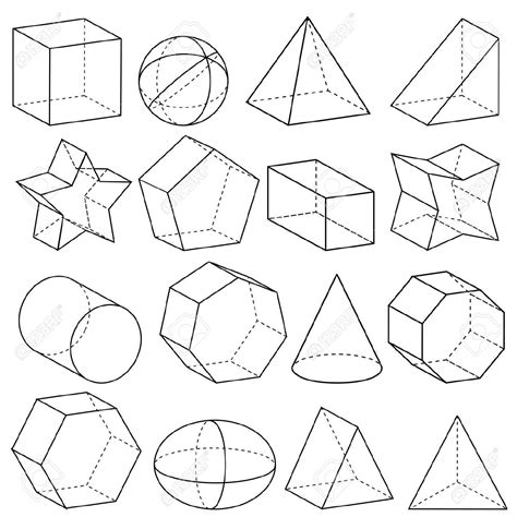 3d geometric shapes, Geometric drawing, Geometric shapes drawing