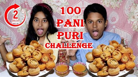 100 Spicy 🌶Pani puri Challenge in just 2 Minutes | Pani puri eating ...