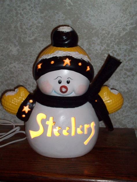 STEELERS Ceramic SNOWMAN Lamp Light CHRISTMAS Decoration | My teams ...