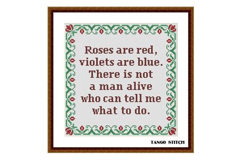 Roses Are Red Meme Funny Cross Stitch Graphic by Tango Stitch ...