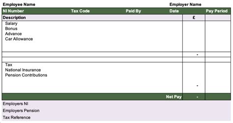 Payslip Excel Template