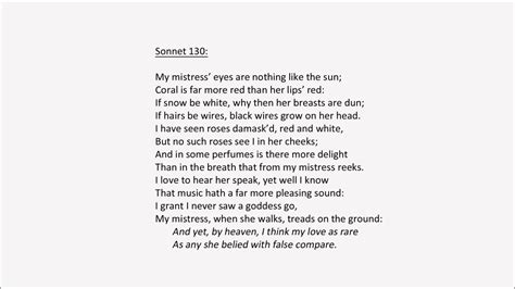 Mrs. Davis' Sassy Classroom: Shakespeare Sonnet #130