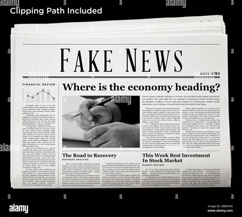 An isolated newspaper showing 'Fake News' as headline Stock Photo - Alamy