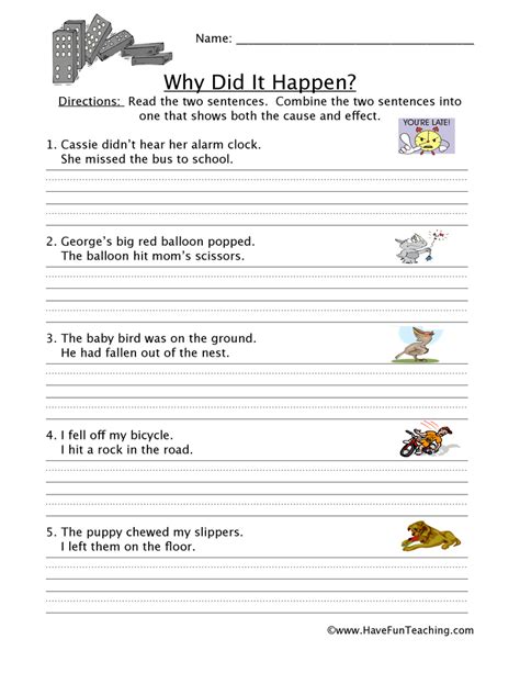 Cause and Effect Worksheet | Have Fun Teaching