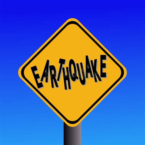 Earthquake Warning Sign stock vector. Illustration of aftershock - 37503144