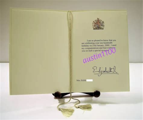 RARE QUEEN ELIZABETH II Official 100th Birthday Greetings Card EUR 417 ...