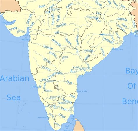 Peninsular Rivers of India - 30 major West & East Flowing Rivers ...