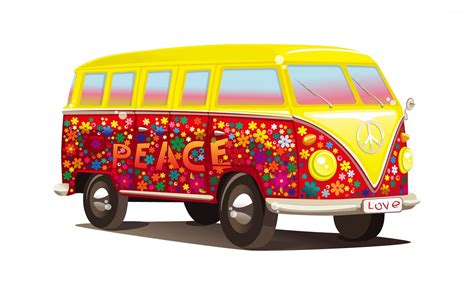 1920x1200, Hippie Volkswagen Bus Wallpaper Data Id - Hippie Peace Sign ...