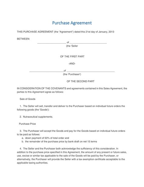 37 Simple Purchase Agreement Templates [Real Estate, Business]