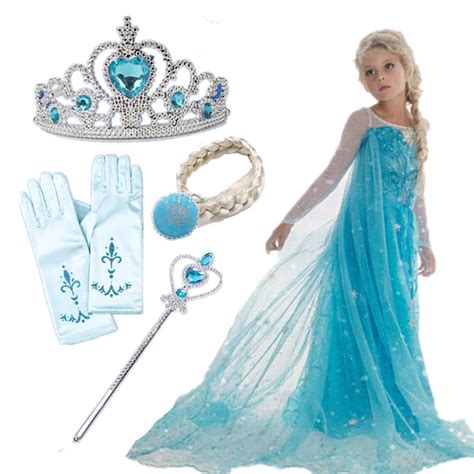 Cheap Halloween Elsa Anna Dress Girls Costume Fancy Party Princess ...